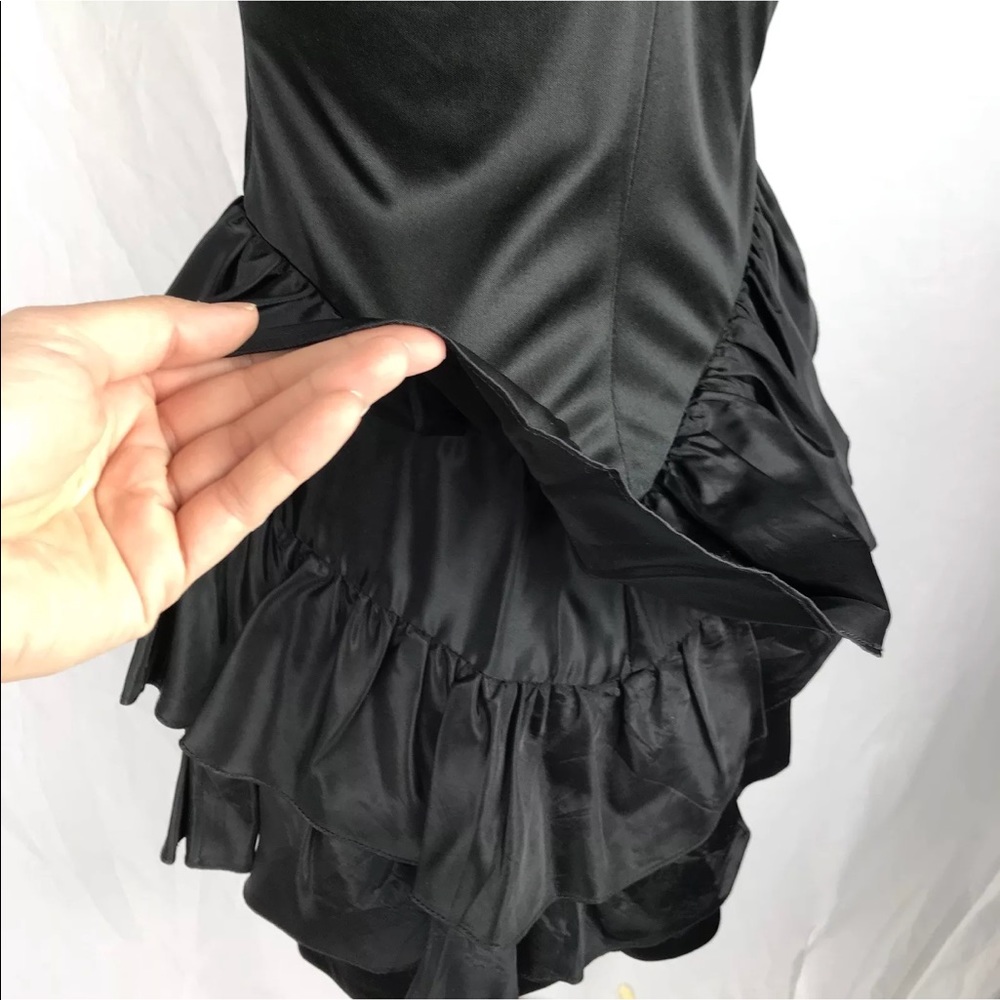 💕VTG Jackie O! Midi Dress Tiered Ruffles - Picture 6 of 7